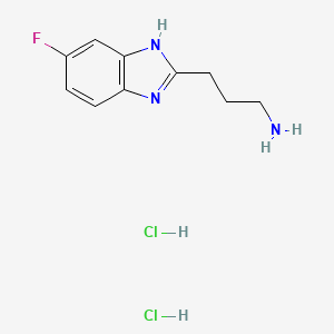 molecular formula C10H14Cl2FN3 B7818506 3-(5-Fluoro-1h-benzoimidazol-2-yl)-propylamine dihydrochloride 
