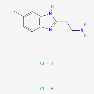 molecular formula C10H15Cl2N3 B7818508 2-(5-Methyl-1H-benzimidazol-2-yl)ethanamine dihydrochloride 