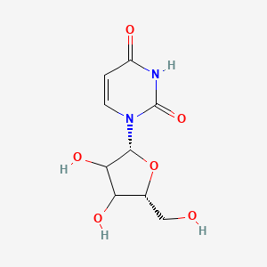 molecular formula C9H12N2O6 B7818546 1-((2r,5r)-3,4-Dihydroxy-5-hydroxymethyl-tetrahydro-furan-2-yl)-1h-pyrimidine-2,4-dione 