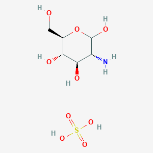 molecular formula C6H15NO9S B7818609 (3R,4R,5S,6R)-3-amino-6-(hydroxymethyl)oxane-2,4,5-triol; sulfuric acid 