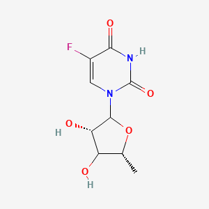 molecular formula C9H11FN2O5 B7818687 1-[(3S,5R)-3,4-dihydroxy-5-methyloxolan-2-yl]-5-fluoropyrimidine-2,4-dione 
