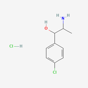 molecular formula C9H13Cl2NO B7818750 2-Amino-1-(4-chlorophenyl)propan-1-ol hydrochloride 