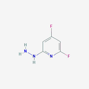 molecular formula C5H5F2N3 B7818955 2,4-Difluoro-6-hydrazinylpyridine 