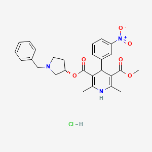 3-((S)-1-Benzylpyrrolidin-3-yl) 5-methyl 2,6-dimethyl-4-(3-nitrophenyl)-1,4-dihydropyridine-3,5-dicarboxylate hydrochloride