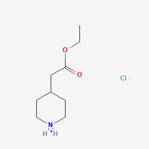 molecular formula C9H18ClNO2 B7819568 Ethyl 2-piperidin-1-ium-4-ylacetate;chloride 
