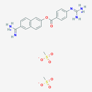 [6-[4-[[amino(azaniumyl)methylidene]amino]benzoyl]oxynaphthalene-2-carboximidoyl]azanium;methanesulfonate