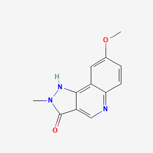 molecular formula C12H11N3O2 B7819690 8-methoxy-2-methyl-1,2-dihydro-3H-pyrazolo[4,3-c]quinolin-3-one 