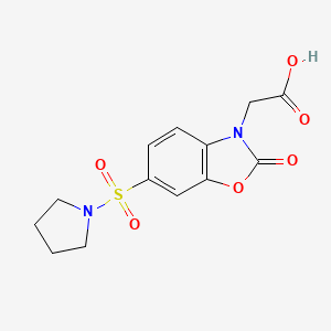 [2-oxo-6-(pyrrolidin-1-ylsulfonyl)-1,3-benzoxazol-3(2H)-yl]acetic acid