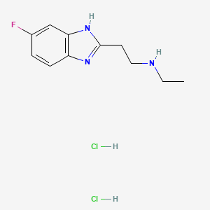 molecular formula C11H16Cl2FN3 B7819815 N-ethyl-N-[2-(5-fluoro-1H-benzimidazol-2-yl)ethyl]amine dihydrochloride 