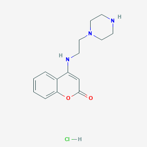 4-((2-(piperazin-1-yl)ethyl)amino)-2H-chromen-2-one hydrochloride