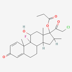 molecular formula C25H32ClFO5 B7819913 21-Chloro-9-fluoro-11b-hydroxy-16a-methyl-3,20-dioxopregna-1,4-diene-17-yl propanoate 