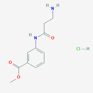 molecular formula C11H15ClN2O3 B7819970 Methyl 3-(3-aminopropanoylamino)benzoate;hydrochloride 
