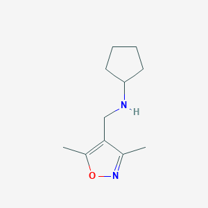 molecular formula C11H18N2O B7820187 N-[(3,5-dimethyl-1,2-oxazol-4-yl)methyl]cyclopentanamine 