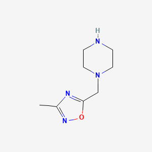 molecular formula C8H14N4O B7820188 1-[(3-Methyl-1,2,4-oxadiazol-5-yl)methyl]piperazine 