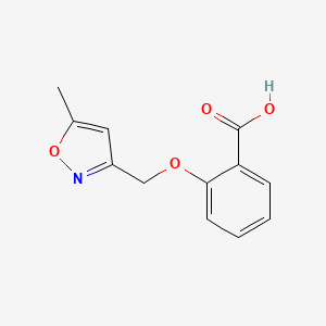 molecular formula C12H11NO4 B7820195 2-[(5-Methyl-1,2-oxazol-3-yl)methoxy]benzoic acid 