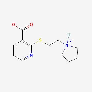 molecular formula C12H16N2O2S B7820199 2-(2-Pyrrolidin-1-ium-1-ylethylsulfanyl)pyridine-3-carboxylate 