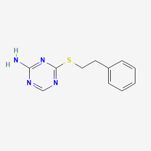 molecular formula C11H12N4S B7820265 4-(2-Phenylethylsulfanyl)-1,3,5-triazin-2-amine 