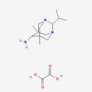 molecular formula C15H27N3O4 B7820334 (1r,5R,6s,7S)-2-isopropyl-5,7-dimethyl-1,3-diazaadamantan-6-amine oxalate 