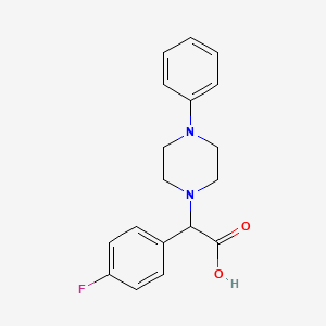 molecular formula C18H19FN2O2 B7820370 (4-Fluorophenyl)(4-phenylpiperazin-1-yl)acetic acid 