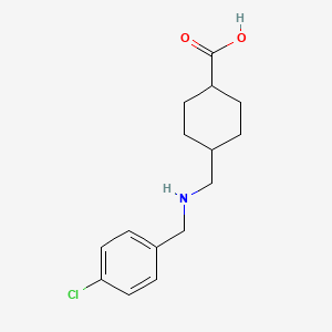 molecular formula C15H20ClNO2 B7820387 4-{[(4-Chlorobenzyl)amino]-methyl}cyclohexanecarboxylic acid 