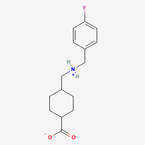 molecular formula C15H20FNO2 B7820388 4-[[(4-Fluorophenyl)methylazaniumyl]methyl]cyclohexane-1-carboxylate 