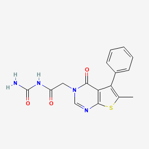 molecular formula C16H14N4O3S B7820413 N-carbamoyl-2-(6-methyl-4-oxo-5-phenylthieno[2,3-d]pyrimidin-3-yl)acetamide 
