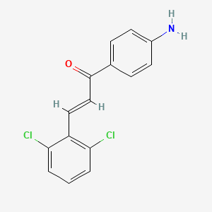 molecular formula C15H11Cl2NO B7820449 (2E)-1-(4-aminophenyl)-3-(2,6-dichlorophenyl)prop-2-en-1-one 