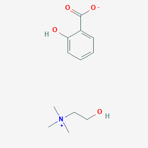 molecular formula C12H19NO4 B7820925 2-hydroxybenzoate;2-hydroxyethyl(trimethyl)azanium 