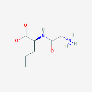 molecular formula C8H16N2O3 B7820971 (2S)-2-[[(2S)-2-azaniumylpropanoyl]amino]pentanoate 