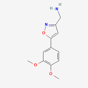 molecular formula C12H14N2O3 B7821328 (5-(3,4-Dimethoxyphenyl)isoxazol-3-yl)methanamine 