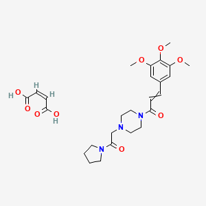 molecular formula C26H35N3O9 B7821688 Piperazine, 1-[(1-pyrrolidinylcarbonyl)methyl]-4-(3,4,5-trimethoxycinnamoyl)-, maleate CAS No. 28044-44-2