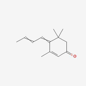 molecular formula C13H18O B7822723 2-Cyclohexen-1-one, 4-(2-butenylidene)-3,5,5-trimethyl- CAS No. 5164-79-4
