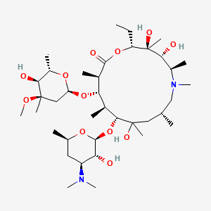 molecular formula C38H72N2O12 B7822993 (2R,3S,4R,5R,8R,11R,12S,13S,14R)-11-[(2S,3R,4S,6R)-4-(dimethylamino)-3-hydroxy-6-methyloxan-2-yl]oxy-2-ethyl-3,4,10-trihydroxy-13-[(2R,4R,5S,6S)-5-hydroxy-4-methoxy-4,6-dimethyloxan-2-yl]oxy-3,5,6,8,10,12,14-heptamethyl-1-oxa-6-azacyclopentadecan-15-one 