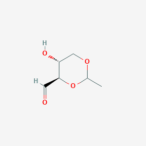 molecular formula C6H10O4 B7823041 (4R,5R)-5-Hydroxy-2-methyl-1,3-dioxane-4-carbaldehyde 