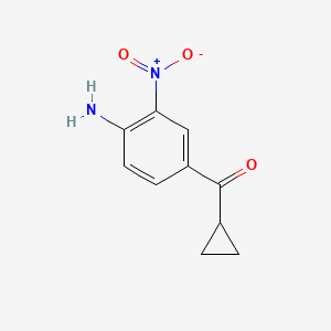 molecular formula C10H10N2O3 B7823625 (4-Amino-3-nitrophenyl) cyclopropyl ketone CAS No. 31431-23-9