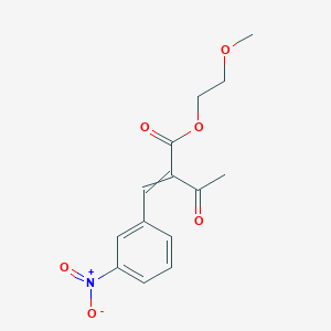 molecular formula C14H15NO6 B7823706 2-Methoxyethyl 2-[(3-nitrophenyl)methylidene]-3-oxobutanoate 