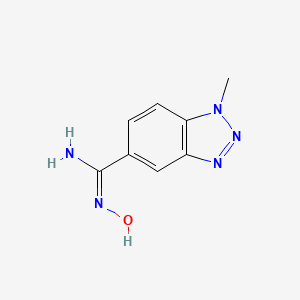 molecular formula C8H9N5O B7824002 N'-hydroxy-1-methylbenzotriazole-5-carboximidamide 