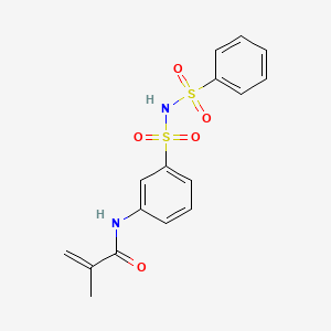 molecular formula C16H16N2O5S2 B7824083 N-(3-(((Phenylsulphonyl)amino)sulphonyl)phenyl)methacrylamide CAS No. 47458-36-6
