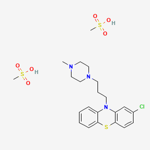 molecular formula C22H32ClN3O6S3 B7824150 美氯嗪甲磺酸盐 CAS No. 40222-89-7