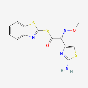 molecular formula C13H10N4O2S3 B7824260 (Z)-S-Benzo[d]thiazol-2-yl 2-(2-aminothiazol-4-yl)-2-(methoxyimino)ethanethioate 