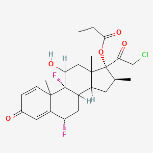 molecular formula C25H31ClF2O5 B7824290 [(6S,9R,16S,17R)-17-(2-chloroacetyl)-6,9-difluoro-11-hydroxy-10,13,16-trimethyl-3-oxo-6,7,8,11,12,14,15,16-octahydrocyclopenta[a]phenanthren-17-yl] propanoate 
