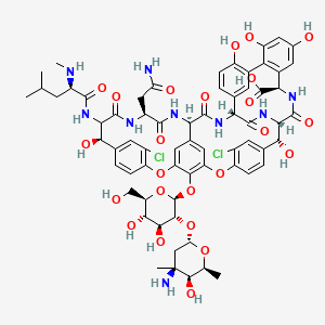 molecular formula C66H75Cl2N9O24 B7824464 (1S,2R,18R,22S,25R,28R,40R)-48-[(2S,3R,4S,5S,6R)-3-[(2S,4S,5S,6S)-4-amino-5-hydroxy-4,6-dimethyloxan-2-yl]oxy-4,5-dihydroxy-6-(hydroxymethyl)oxan-2-yl]oxy-22-(2-amino-2-oxoethyl)-5,15-dichloro-2,18,32,35,37-pentahydroxy-19-[[(2R)-4-methyl-2-(methylamino)pentanoyl]amino]-20,23,26,42,44-pentaoxo-7,13-dioxa-21,24,27,41,43-pentazaoctacyclo[26.14.2.23,6.214,17.18,12.129,33.010,25.034,39]pentaconta-3,5,8(48),9,11,14,16,29(45),30,32,34(39),35,37,46,49-pentadecaene-40-carboxylic acid 