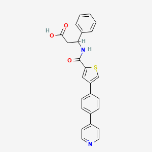Benzenepropanoic acid, beta-(((4-(4-(4-pyridinyl)phenyl)-2-thienyl)carbonyl)amino)-, (betaR)-