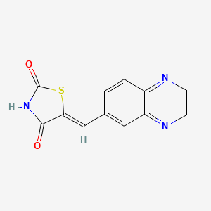 molecular formula C12H7N3O2S B7824605 5-Quinoxalin-6-ylmethylene-thiazolidine-2,4-dione CAS No. 1287651-14-2