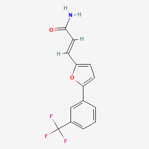 molecular formula C14H10F3NO2 B7824719 (2E)-3-{5-[3-(trifluoromethyl)phenyl]furan-2-yl}prop-2-enamide 