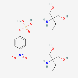 molecular formula C16H32N3O10P B7824787 Mono(4-nitrophenyl) phosphate 2-ethyl-2-amino-1,3-propanediol salt (1:2) 