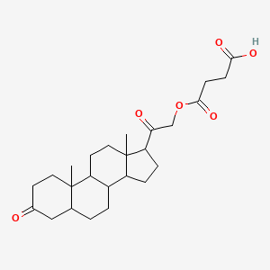molecular formula C25H36O6 B7824907 4-[2-(10,13-Dimethyl-3-oxo-1,2,4,5,6,7,8,9,11,12,14,15,16,17-tetradecahydrocyclopenta[a]phenanthren-17-yl)-2-oxoethoxy]-4-oxobutanoic acid 