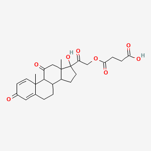 molecular formula C25H30O8 B7824941 4-[2-(17-Hydroxy-10,13-dimethyl-3,11-dioxo-6,7,8,9,12,14,15,16-octahydrocyclopenta[a]phenanthren-17-yl)-2-oxoethoxy]-4-oxobutanoic acid 