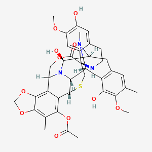 molecular formula C39H43N3O11S B7825029 [(1R,2R,3R,11S,12S,26R)-5,6',12-trihydroxy-6,7'-dimethoxy-7,21,30-trimethyl-27-oxospiro[17,19,28-trioxa-24-thia-13,30-diazaheptacyclo[12.9.6.13,11.02,13.04,9.015,23.016,20]triaconta-4(9),5,7,15,20,22-hexaene-26,1'-3,4-dihydro-2H-isoquinoline]-22-yl] acetate 