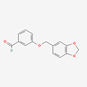 molecular formula C15H12O4 B7825066 3-(Benzo[d][1,3]dioxol-5-ylmethoxy)benzaldehyde 